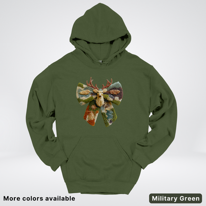 Neutral Woodland Bow Hook Yard Faux - Hoodie