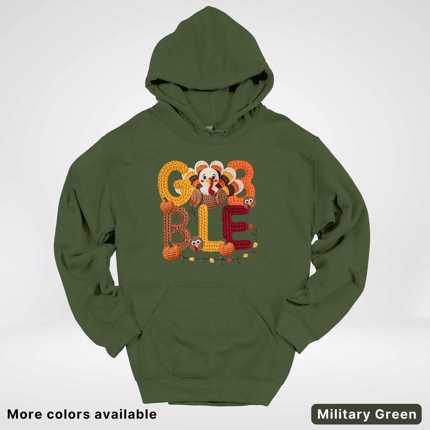 Turkey Gobble Pumpkin Fall Crochet - Hoodie