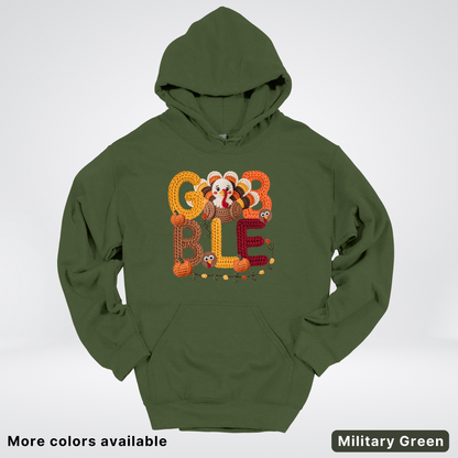 Turkey Gobble Pumpkin Fall Crochet - Hoodie