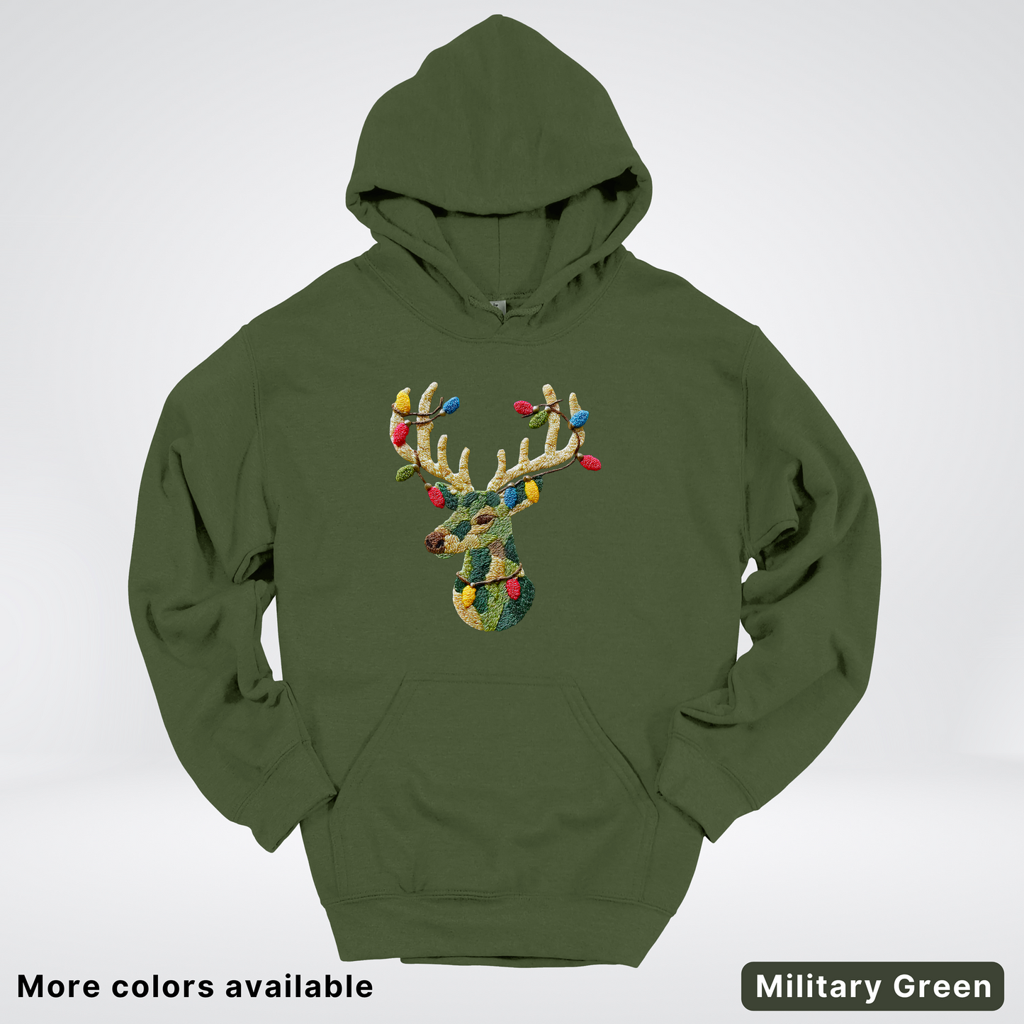 Festive Light-Up Reindeer Hook Yard Faux - Hoodie