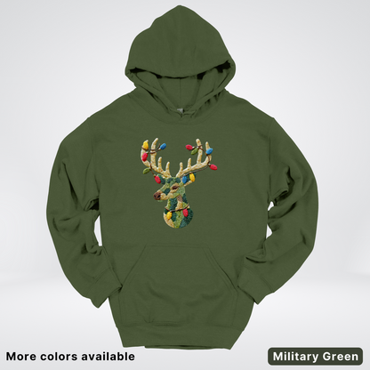 Festive Light-Up Reindeer Hook Yard Faux - Hoodie