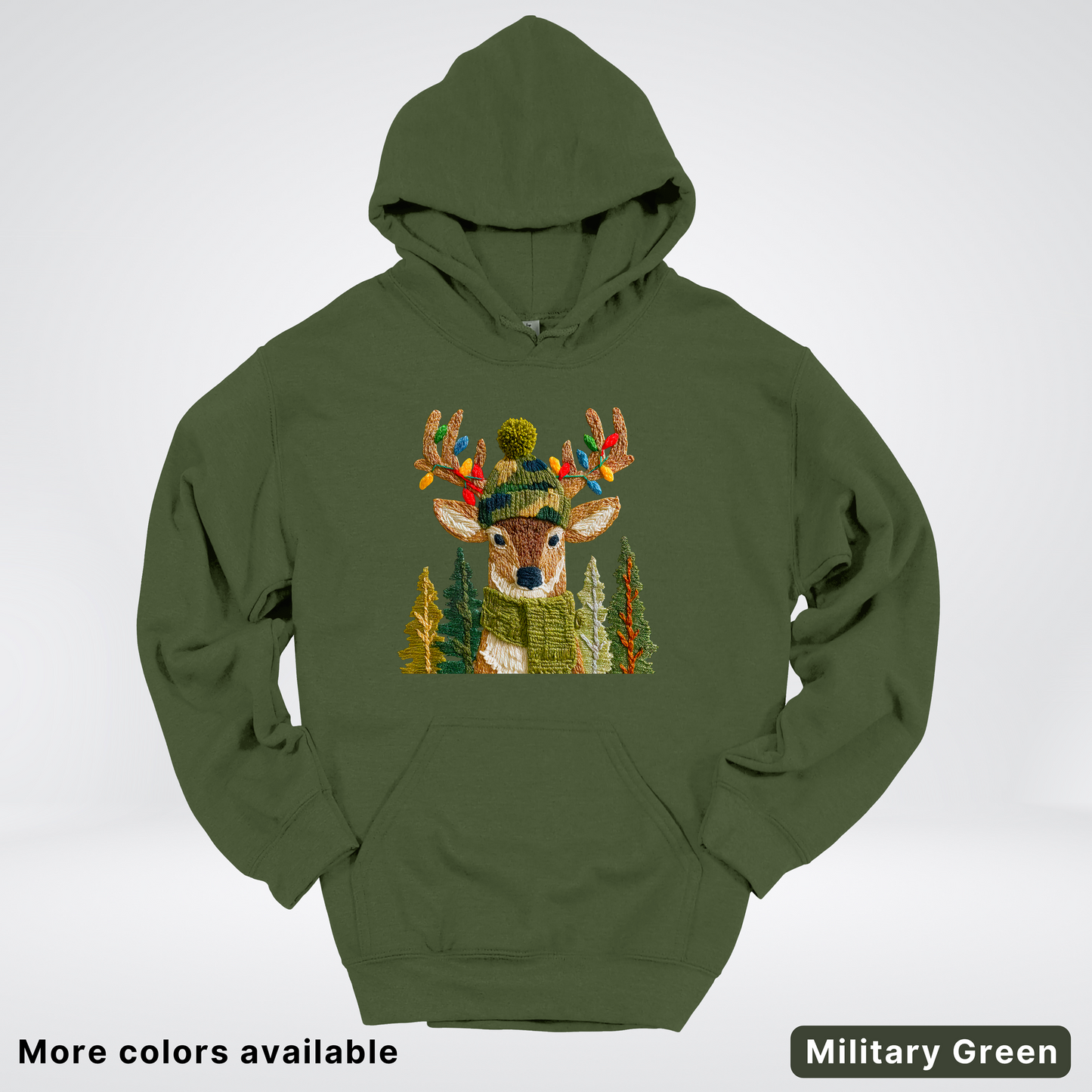 Ornament Antler Reindeer Hook Yard Faux - Hoodie