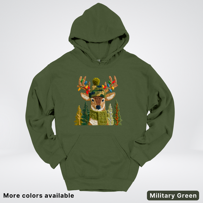 Ornament Antler Reindeer Hook Yard Faux - Hoodie