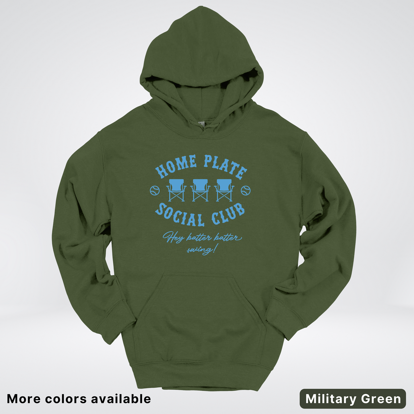 Home Plate Social Club – Light Blue Design - Hoodie