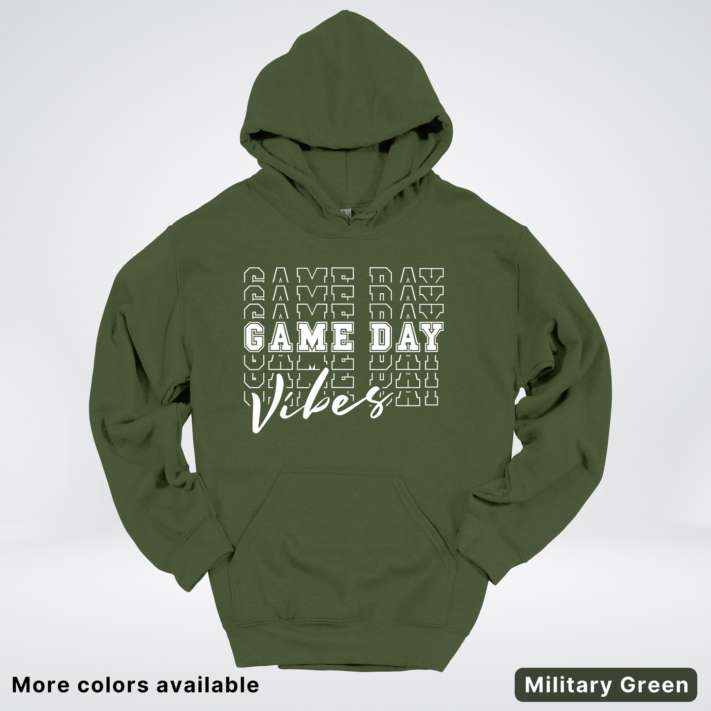 Game Day Vibes Stacked - White Design - Hoodie