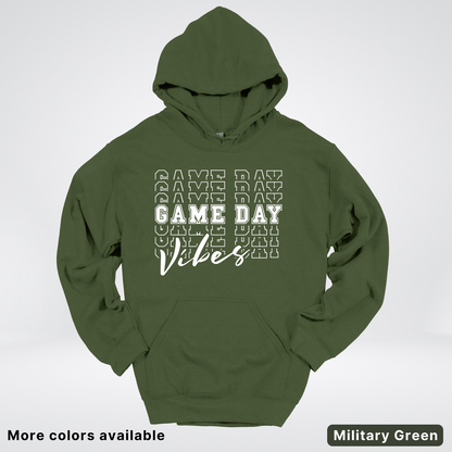Game Day Vibes Stacked - White Design - Hoodie