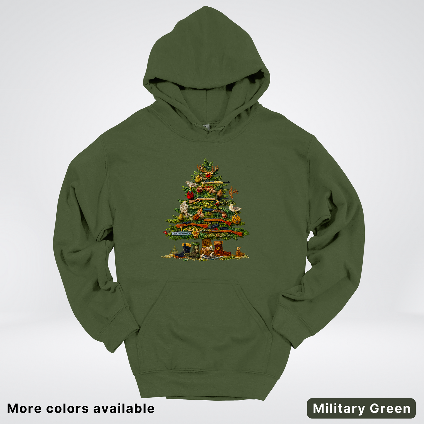 Woodland Critters Christmas Tree Hook Yard Faux - Hoodie
