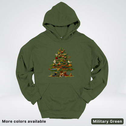 Woodland Critters Christmas Tree Hook Yard Faux - Hoodie