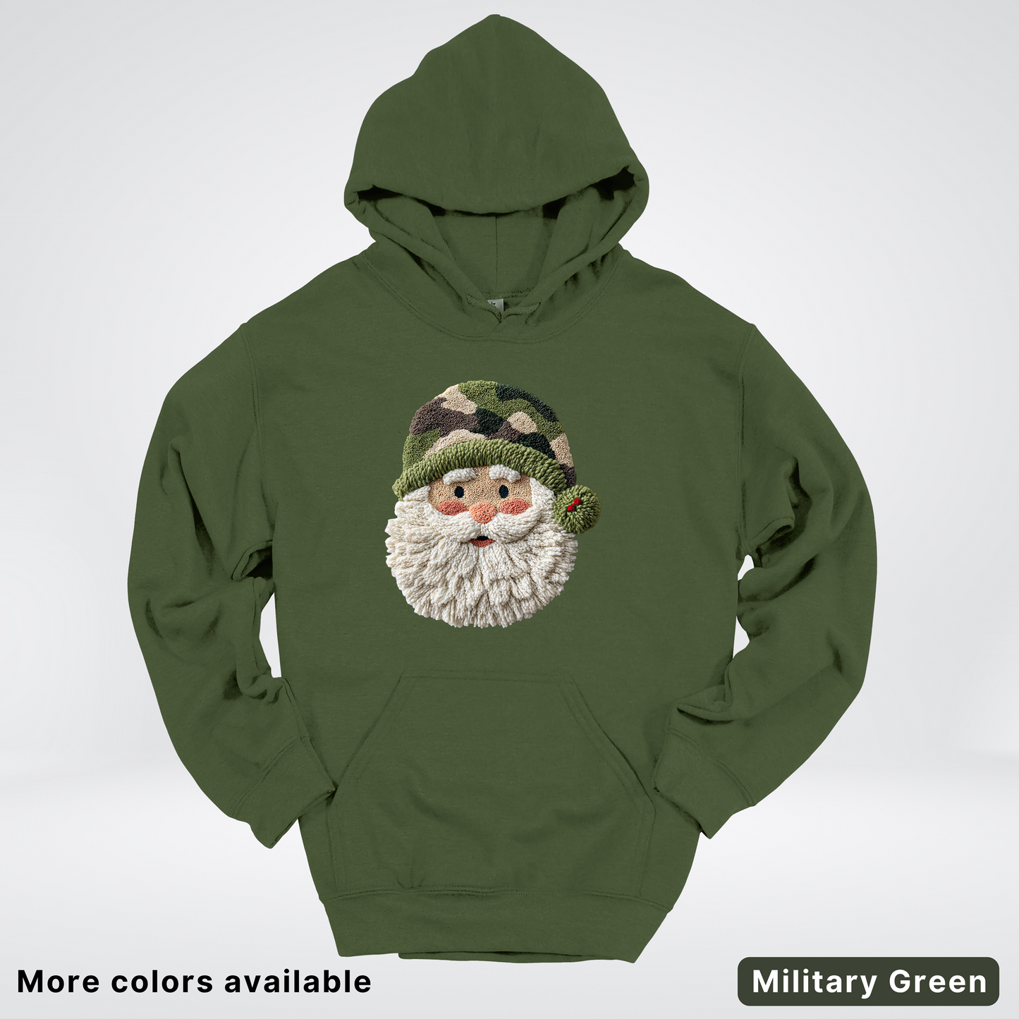 Woodland Santa Face (Hook Yard Faux Texture) - Hoodie