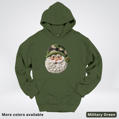 Woodland Santa Face (Hook Yard Faux Texture) - Hoodie
