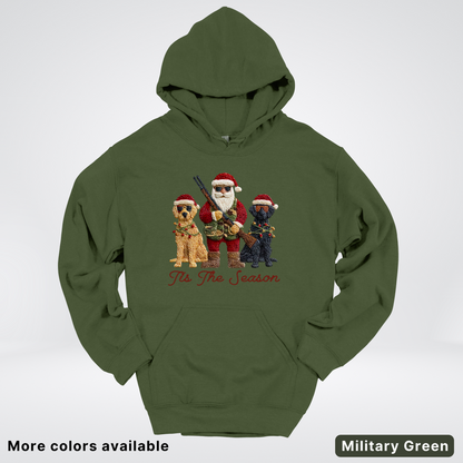 Tis The Season Hunting Santa Hook Yard Faux Hodie - Hoodie