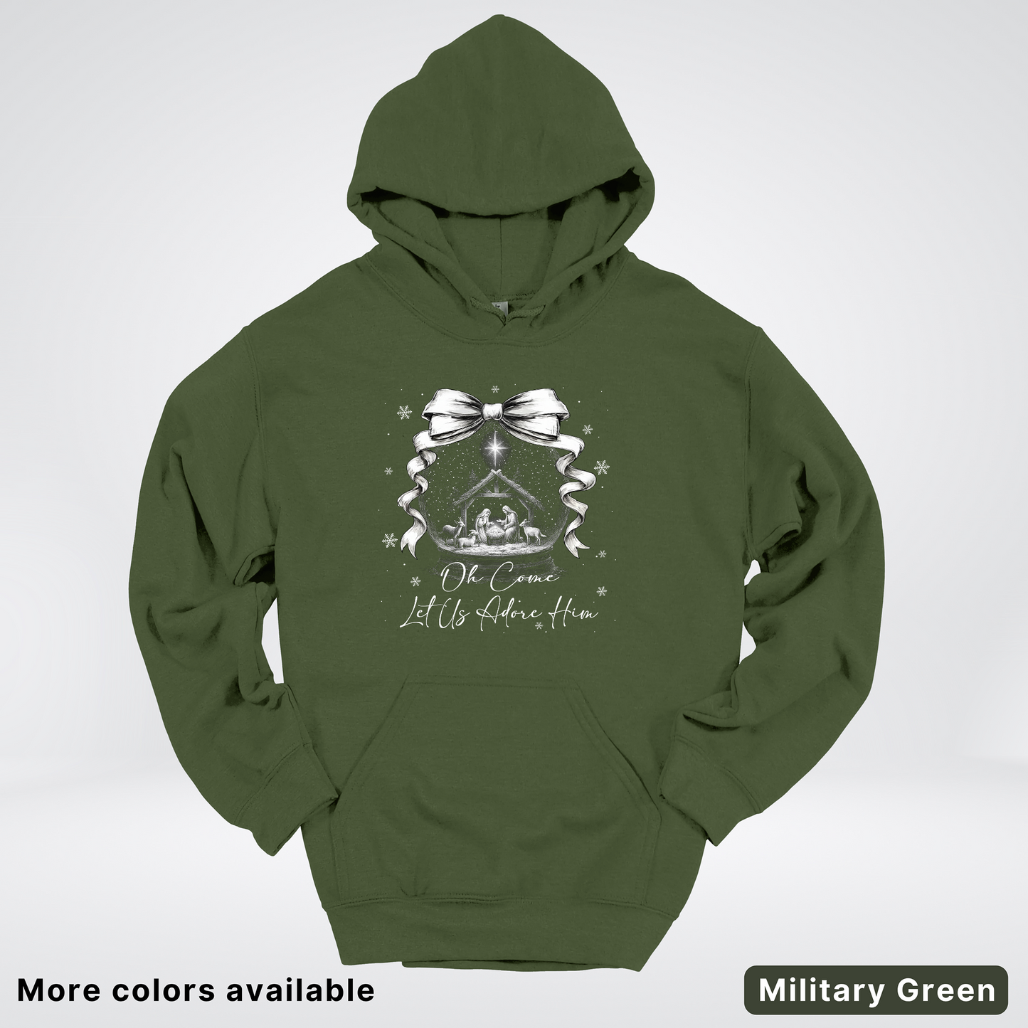 Oh Come Let Us Adore Him Nativity - Hoodie
