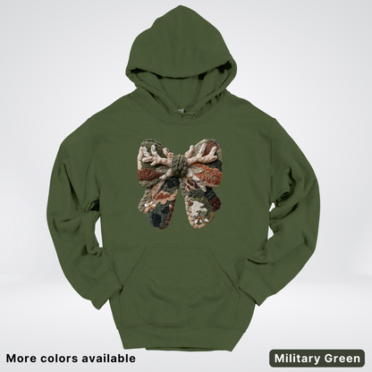 Woodland Winter Bow Hook Yard Faux - Hoodie