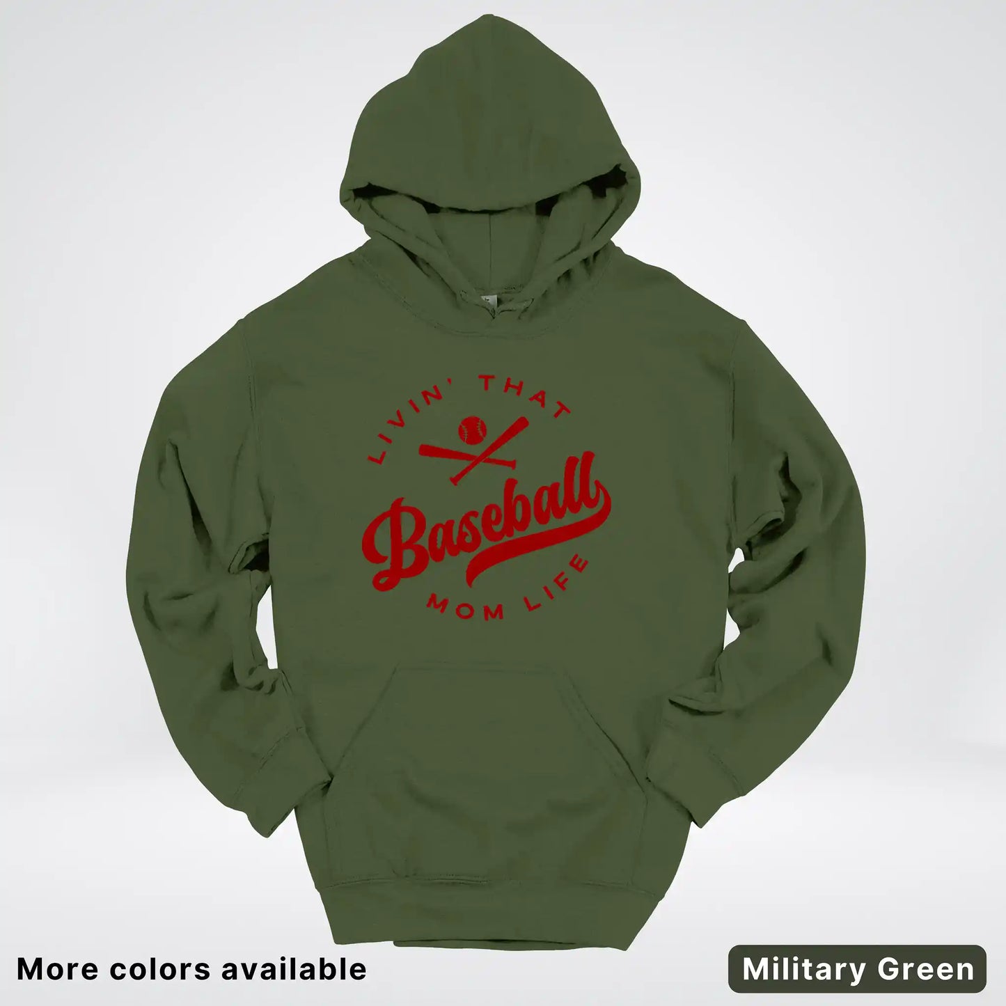 Livin' That Baseball Mom Life – Maroon Design - Hoodie