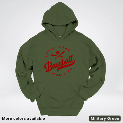 Livin' That Baseball Mom Life – Maroon Design - Hoodie