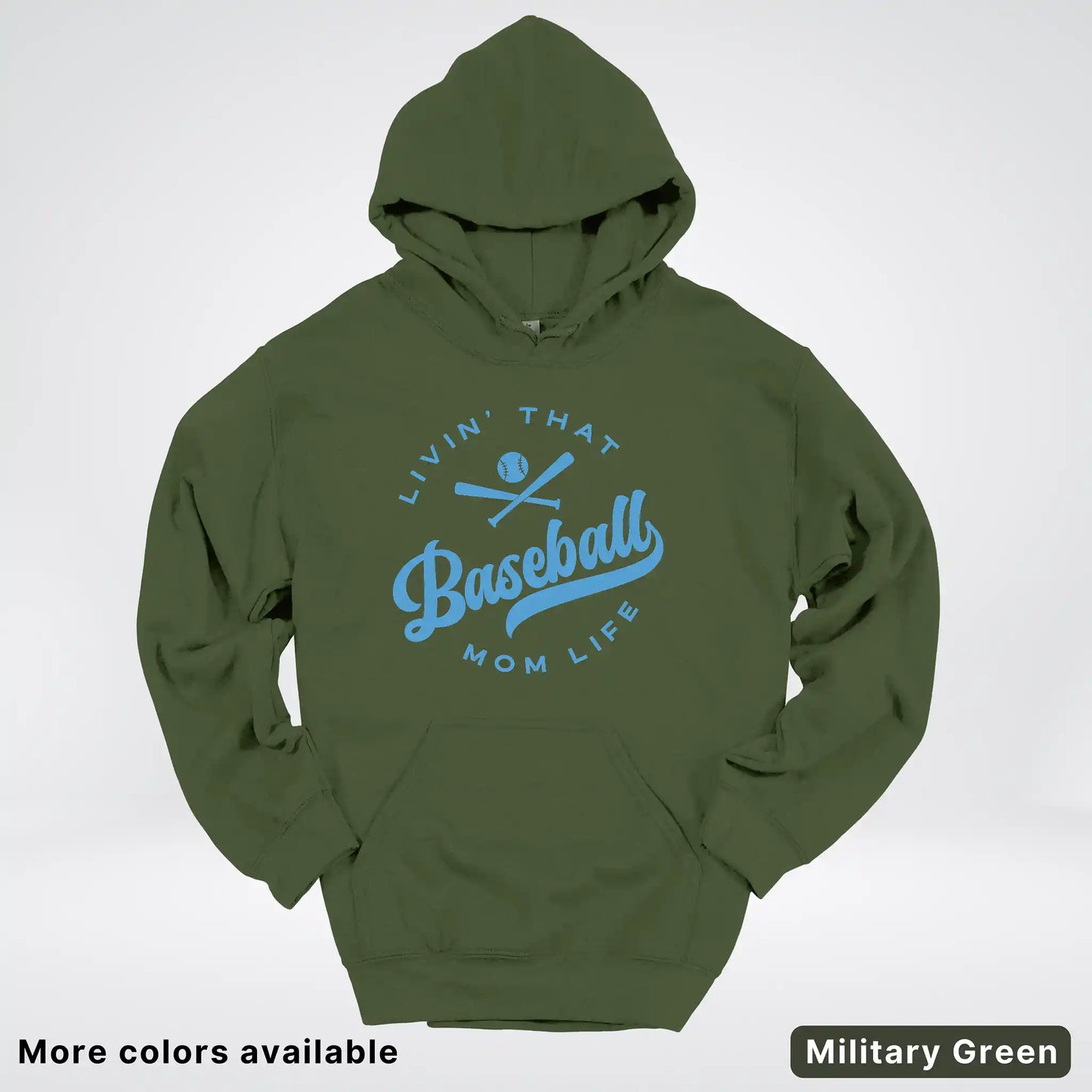 Livin' That Baseball Mom Life – Light Blue Design - Hoodie