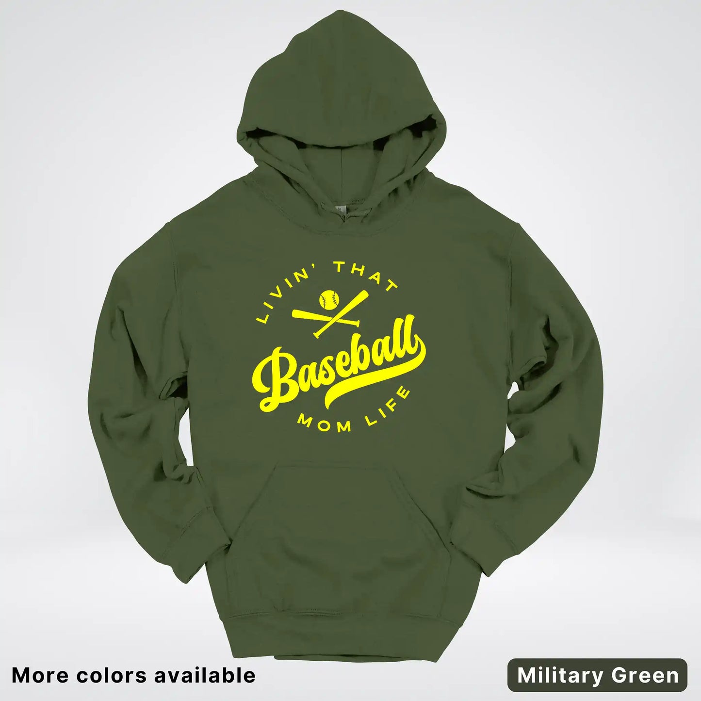 Livin' That Baseball Mom Life - Yellow Design - Hoodie