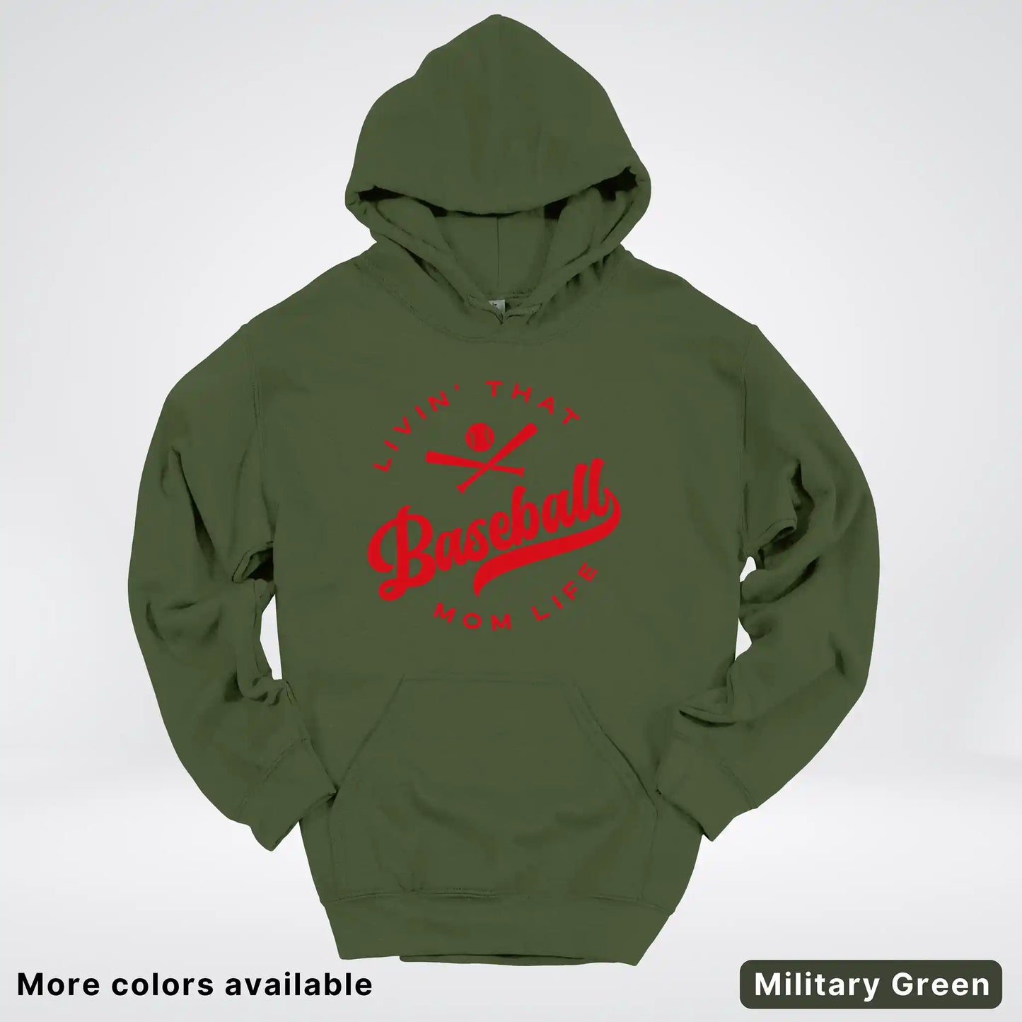 Livin' That Baseball Mom Life - Red Design - Hoodie