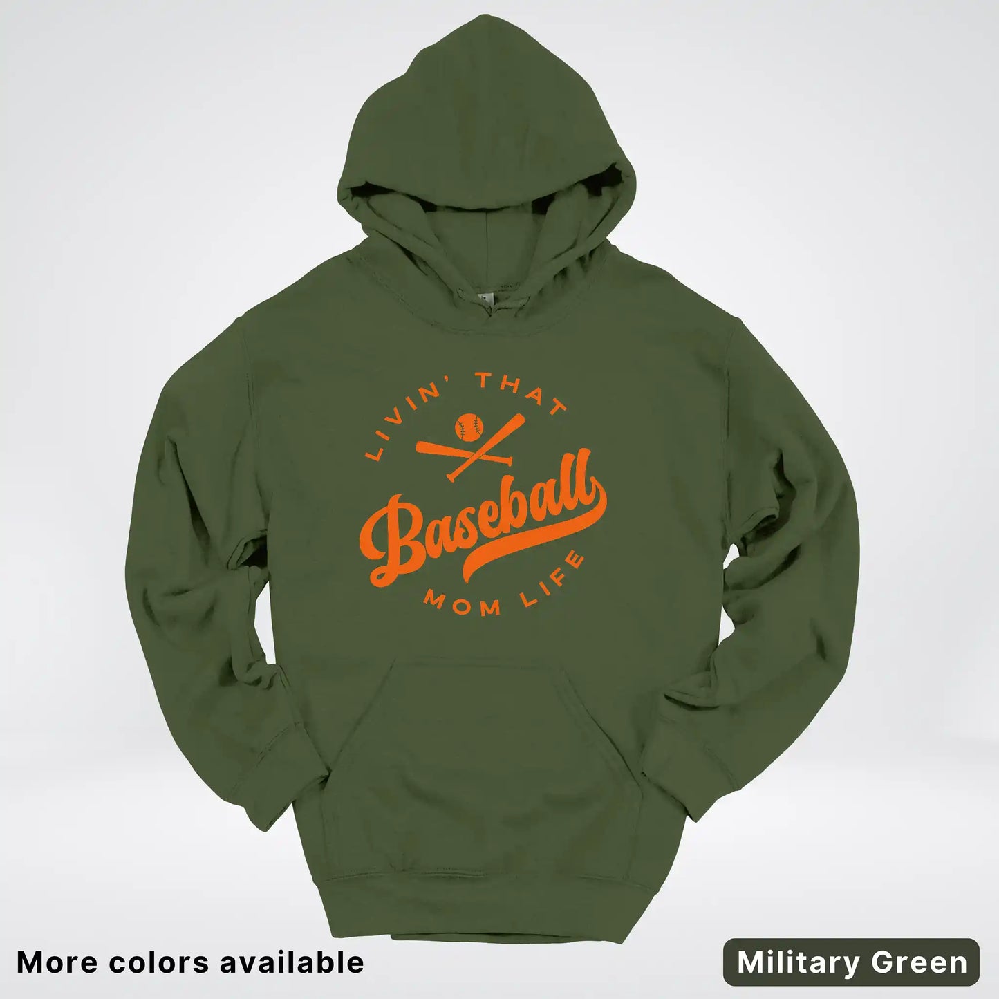 Livin' That Baseball Mom Life – Orange Design - Hoodie