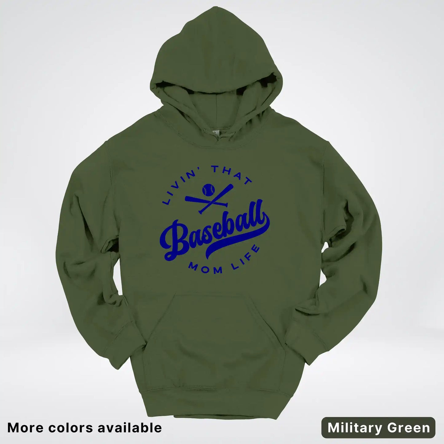 Livin' That Baseball Mom Life - Navy Design - Hoodie