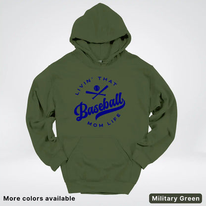 Livin' That Baseball Mom Life - Navy Design - Hoodie
