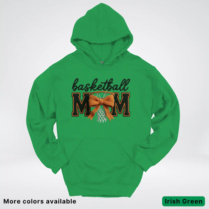 Basketball Mom – Faux Crochet Bow Basketball Graphic Hoodie