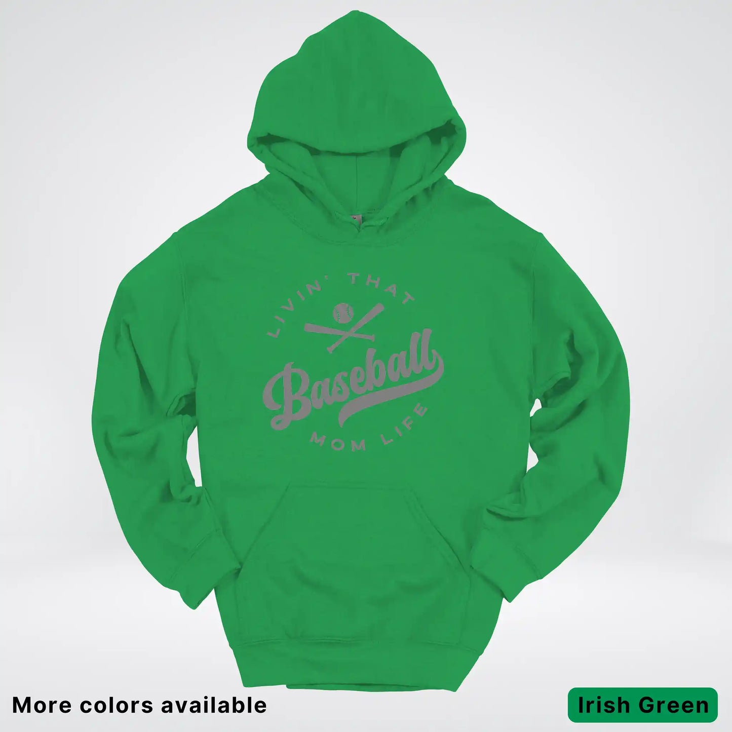 Livin' That Baseball Mom Life - Gray Design - Hoodie