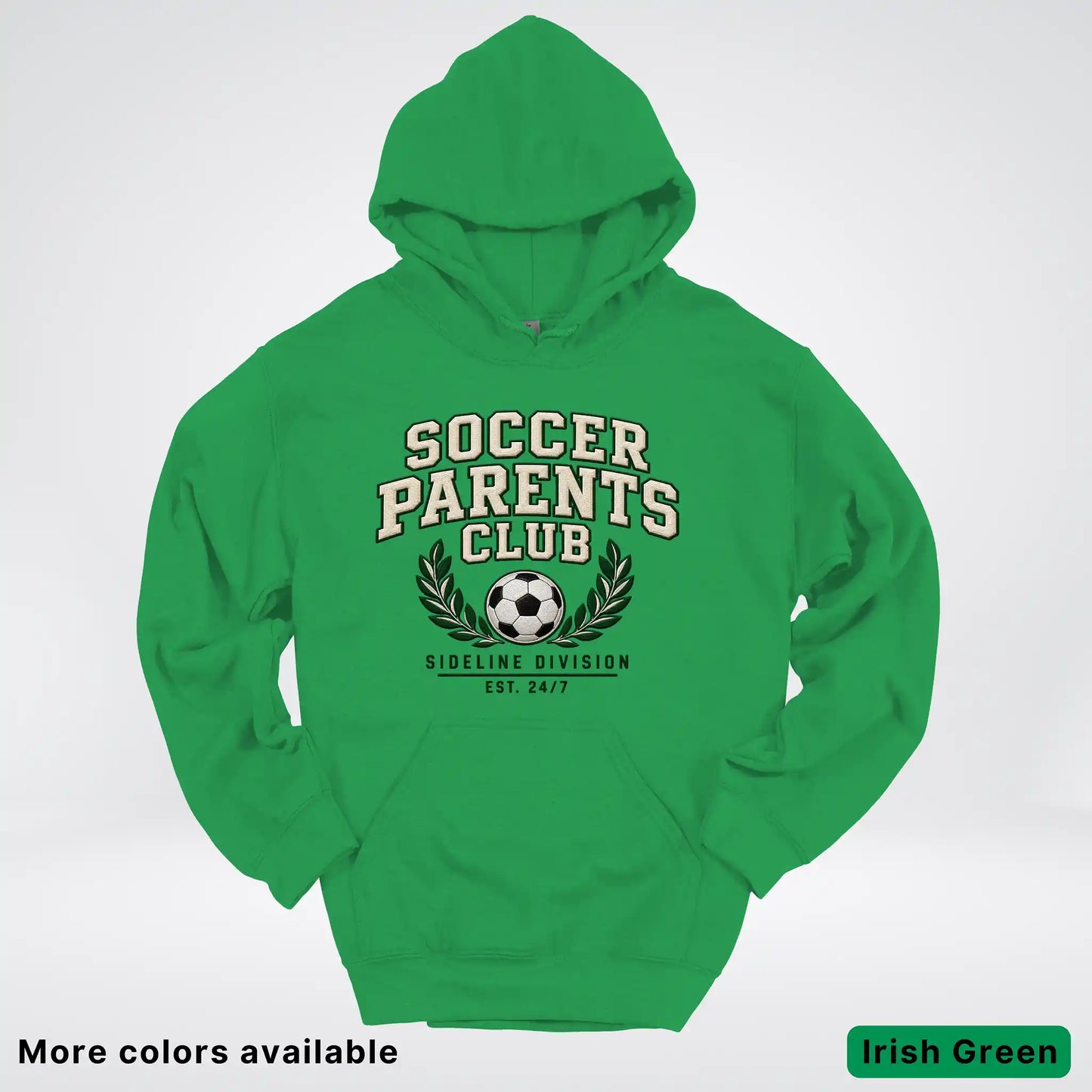 Soccer Parents Club Faux Embroidery Sideline Hoodie