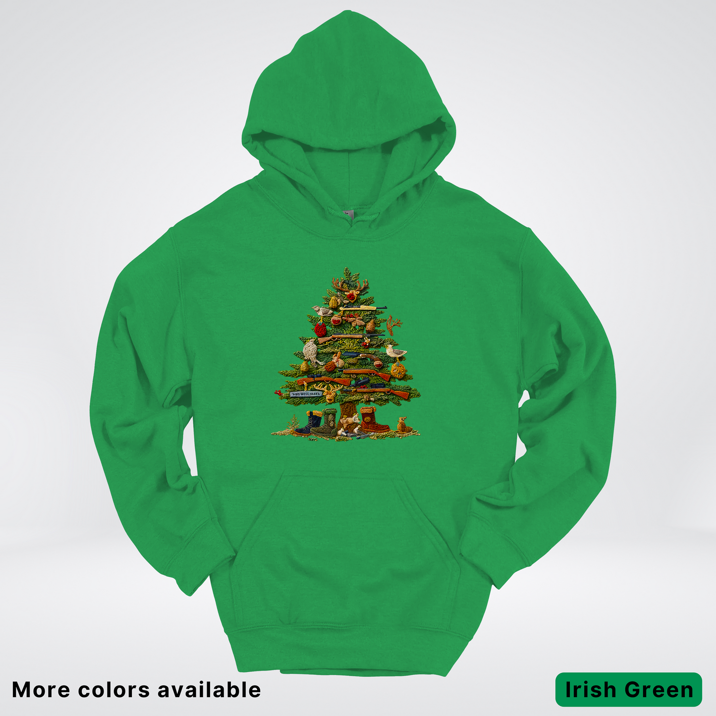 Woodland Critters Christmas Tree Hook Yard Faux - Hoodie