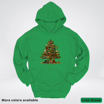Woodland Critters Christmas Tree Hook Yard Faux - Hoodie