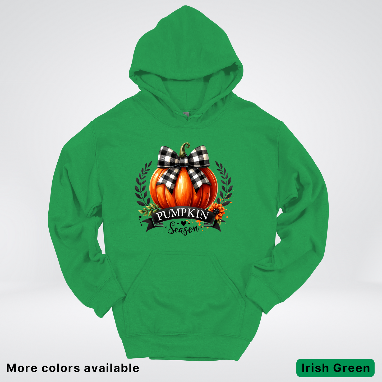Pumpkin Season Black Plaid Bow - Hoodie