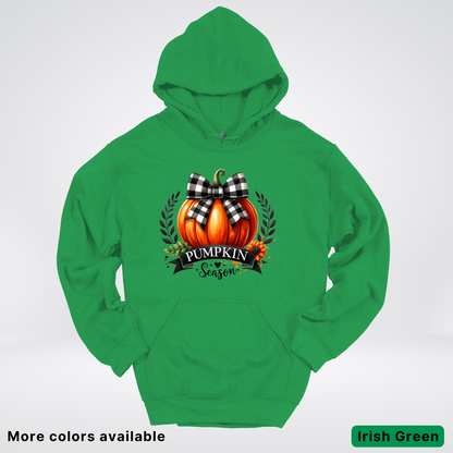 Pumpkin Season Black Plaid Bow - Hoodie