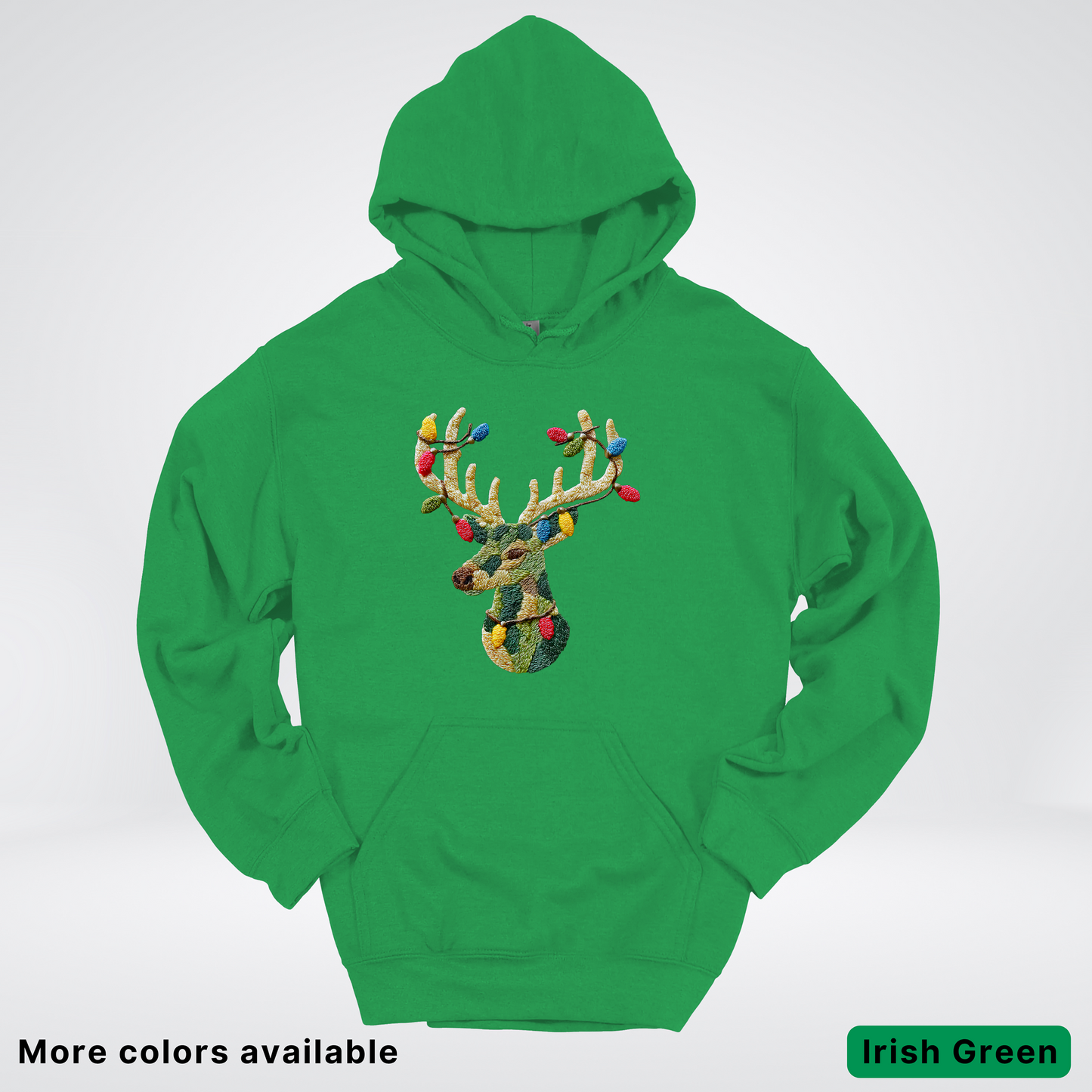 Festive Light-Up Reindeer Hook Yard Faux - Hoodie