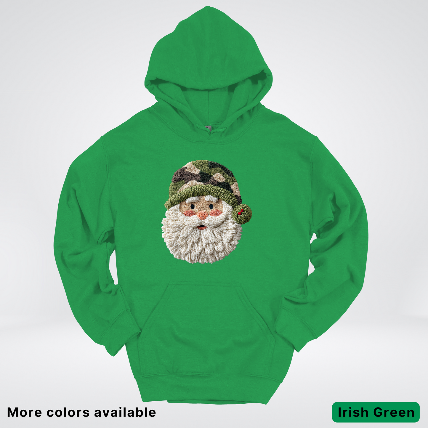 Woodland Santa Face (Hook Yard Faux Texture) - Hoodie