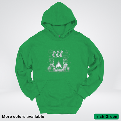 Vintage Christmas Fireplace Scene - Hoodie