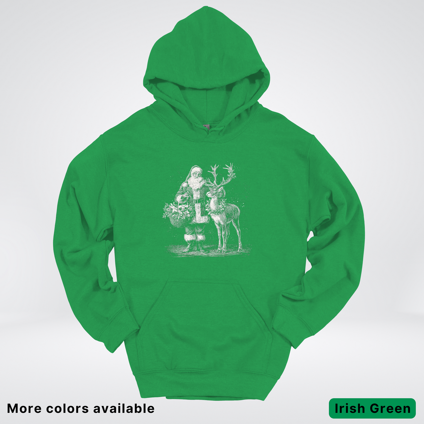 Vintage Santa and Reindeer - Hoodie