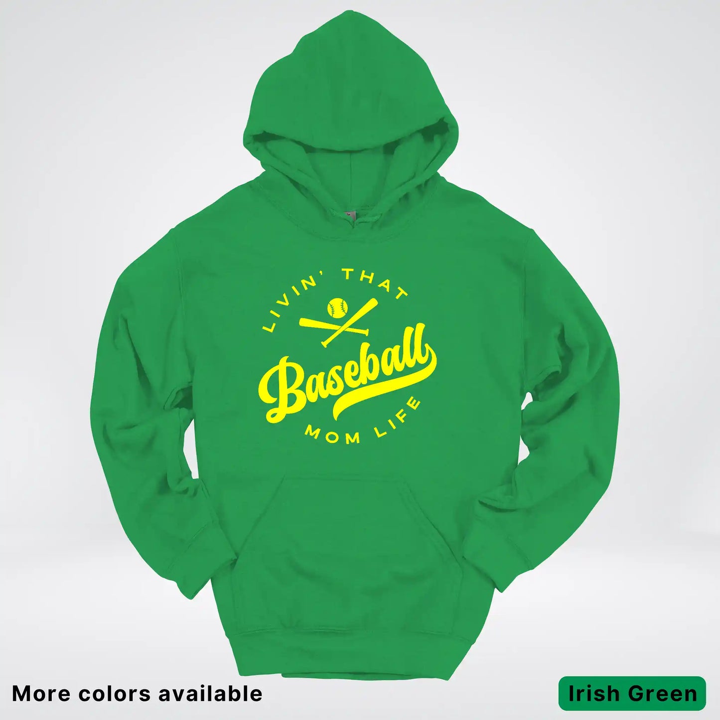 Livin' That Baseball Mom Life - Yellow Design - Hoodie