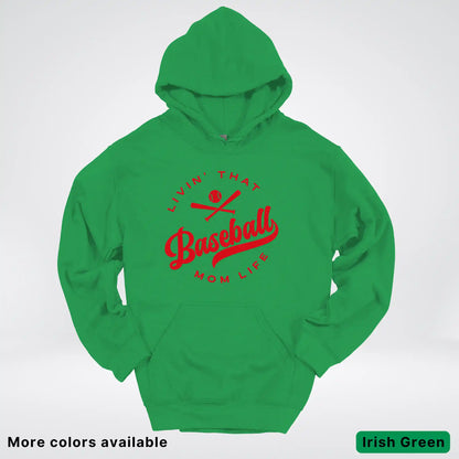 Livin' That Baseball Mom Life - Red Design - Hoodie