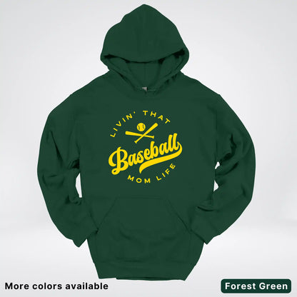 Livin' That Baseball Mom Life - Gold Design - Hoodie