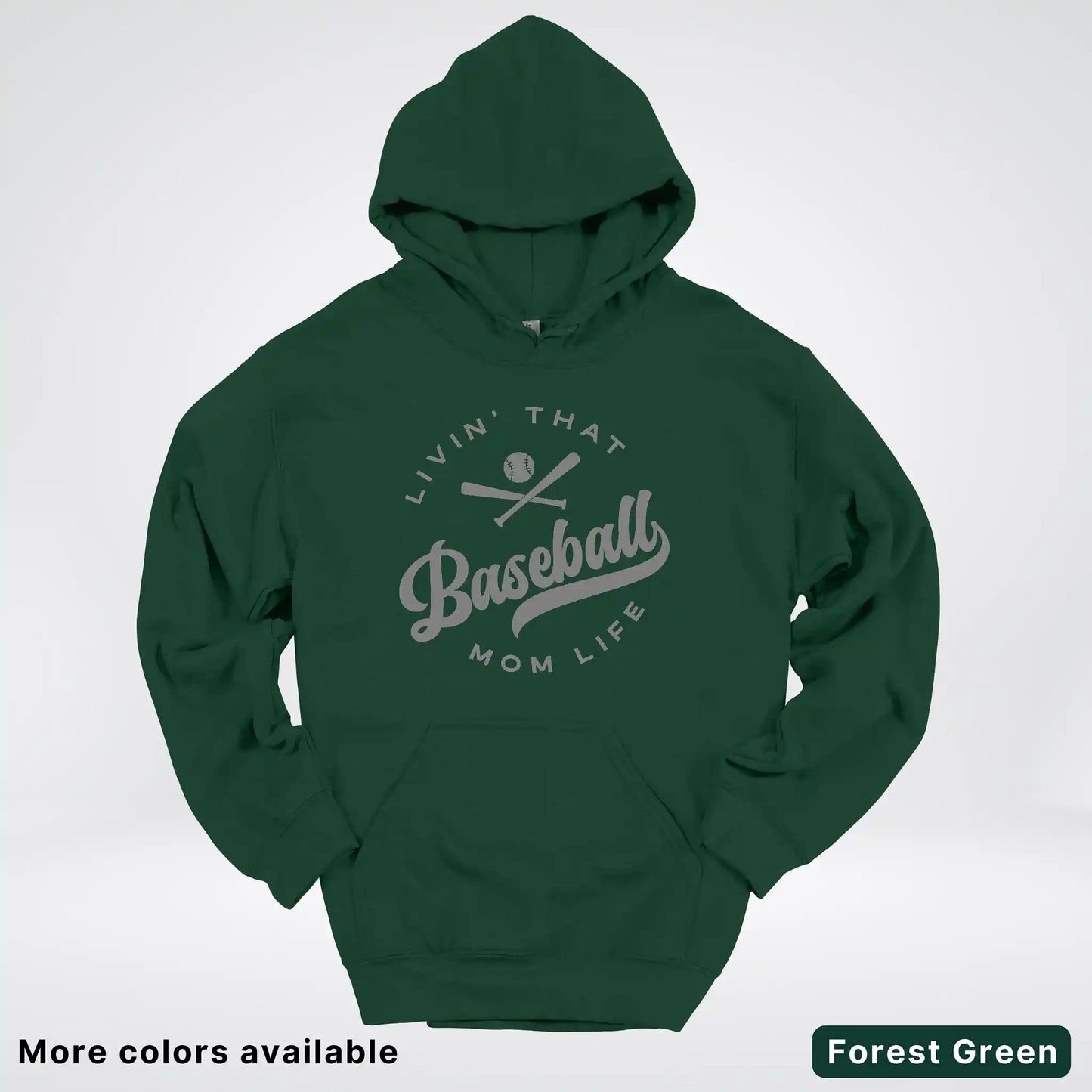 Livin' That Baseball Mom Life - Gray Design - Hoodie