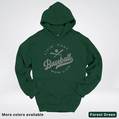 Livin' That Baseball Mom Life - Gray Design - Hoodie