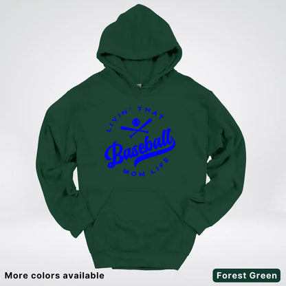 Livin' That Baseball Mom Life - Blue Design - Hoodie