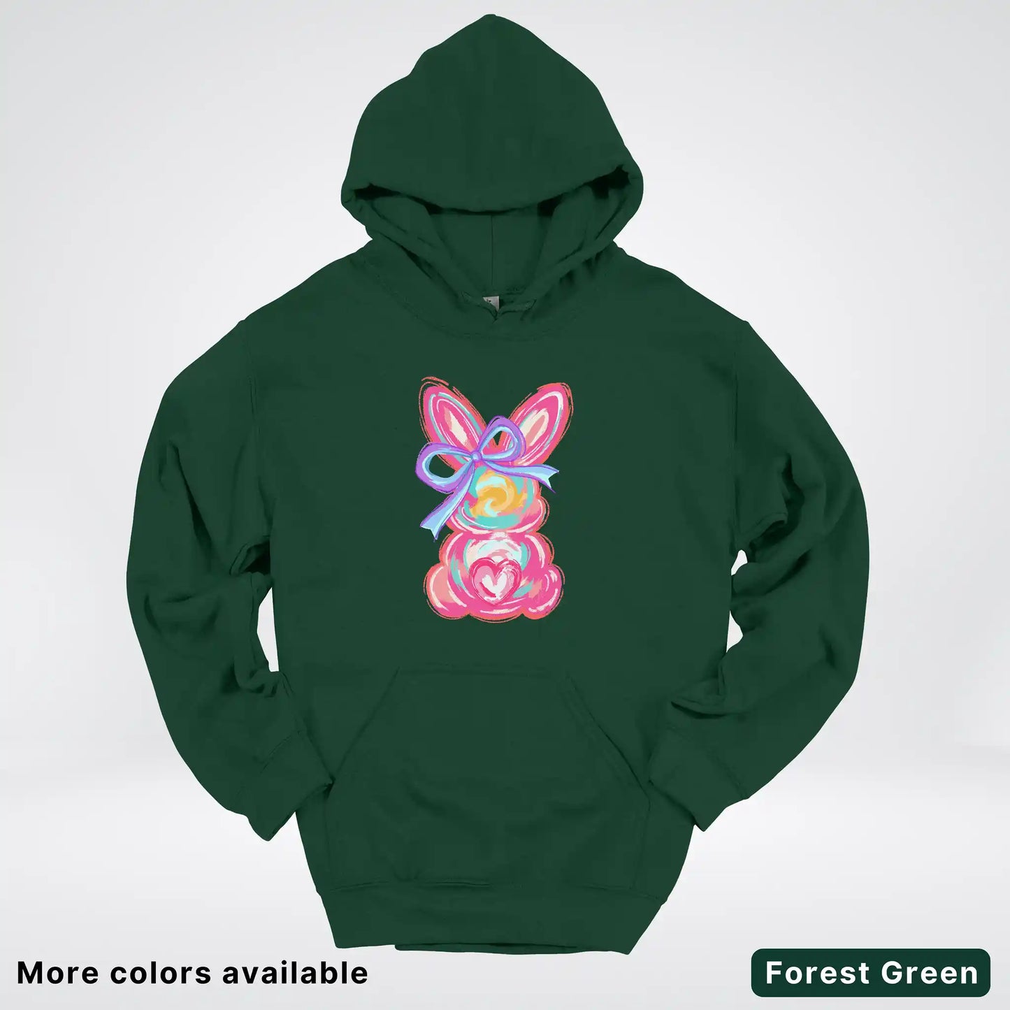 Coquette Easter Bunny – Pastel Bow Bunny Spring Graphic - Hoodie