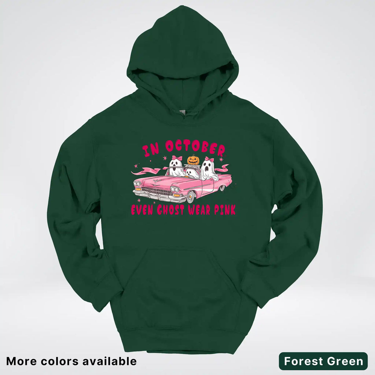 In October Even Ghost Wear Pink Breast Cancer Awareness Hoodie