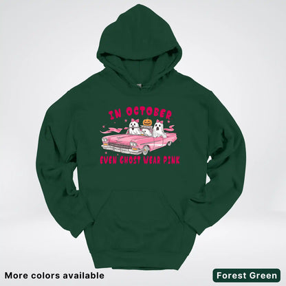 In October Even Ghost Wear Pink Breast Cancer Awareness Hoodie