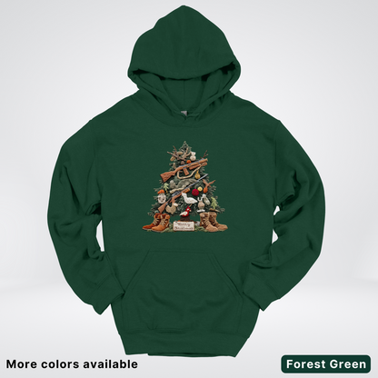 Rustic Holiday Tree & Boots (Hook Yard Faux) - Hoodie
