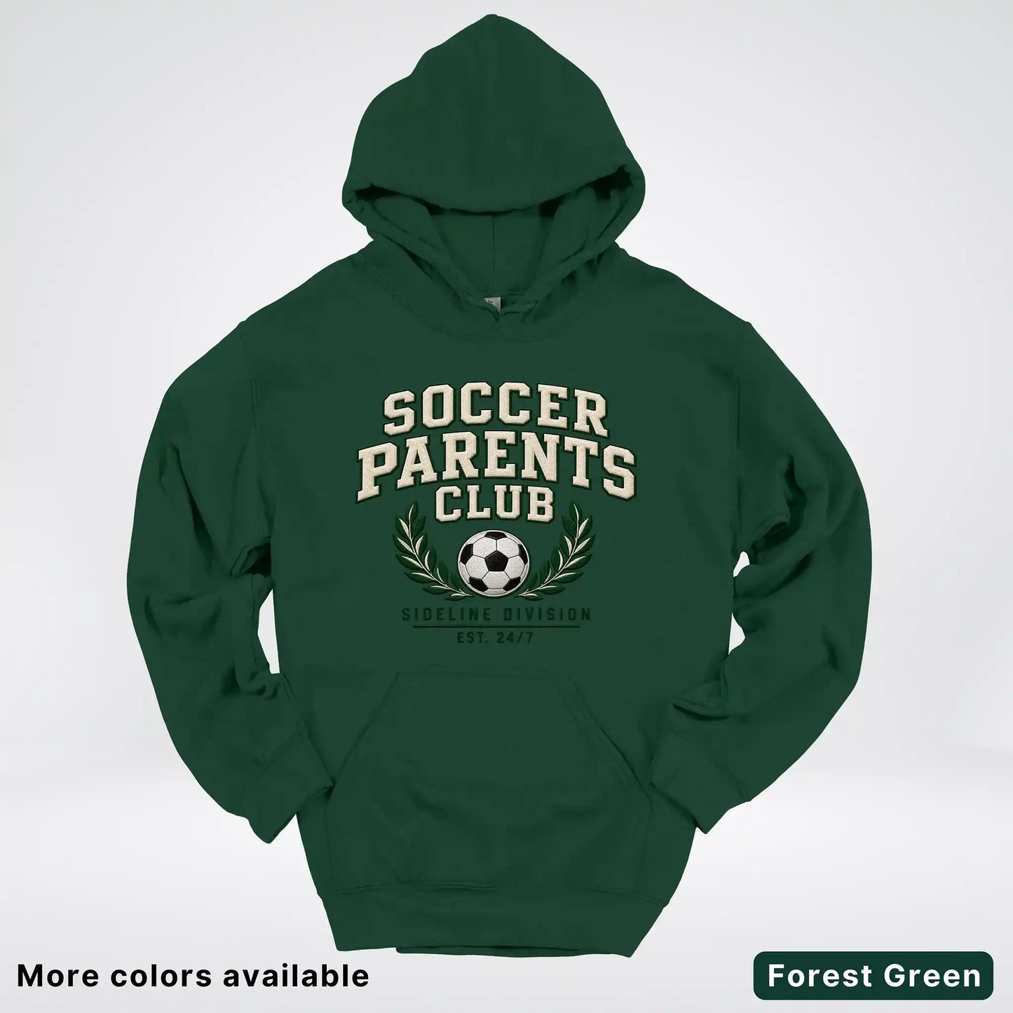 Soccer Parents Club Faux Embroidery Sideline Hoodie
