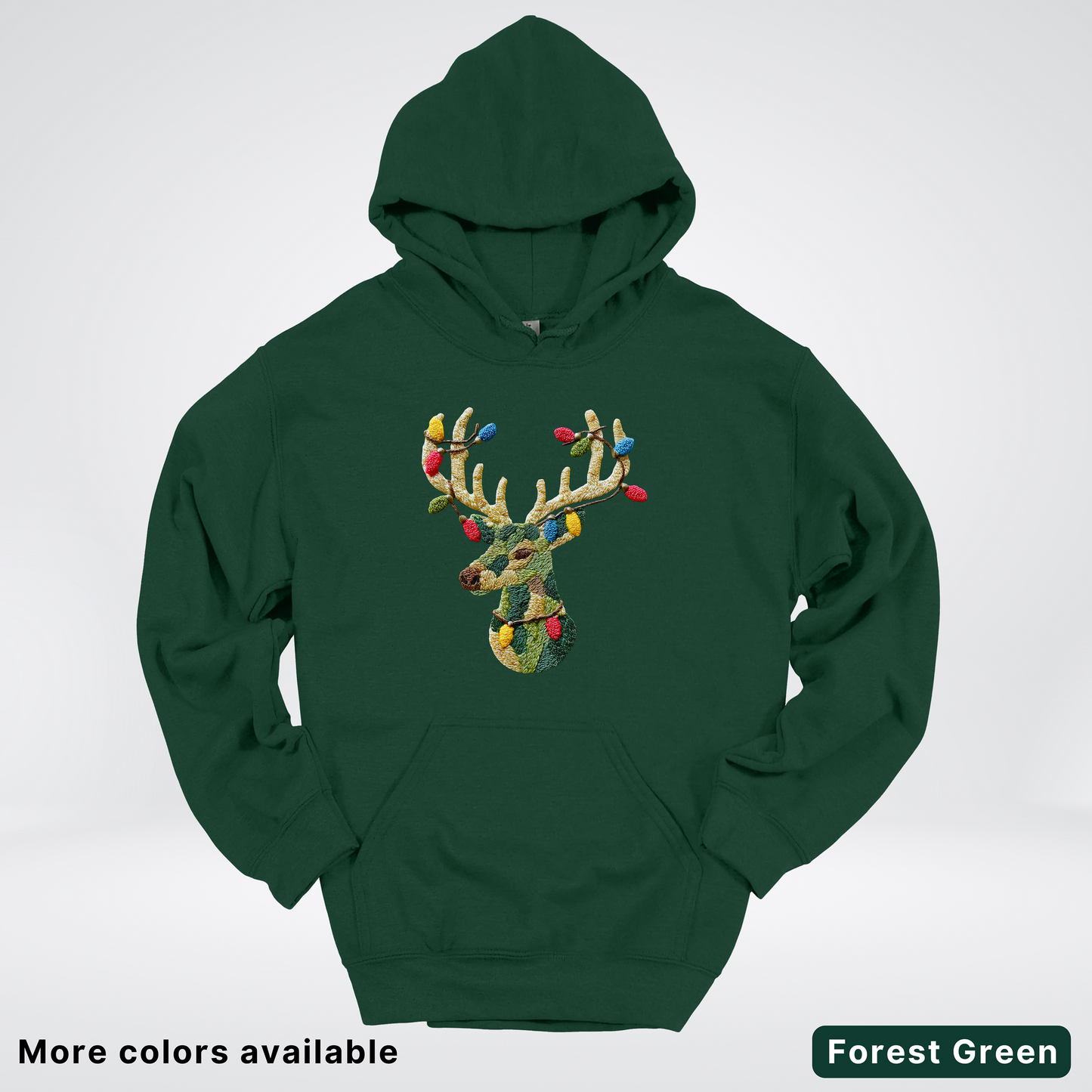 Festive Light-Up Reindeer Hook Yard Faux - Hoodie