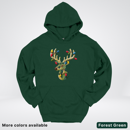 Festive Light-Up Reindeer Hook Yard Faux - Hoodie
