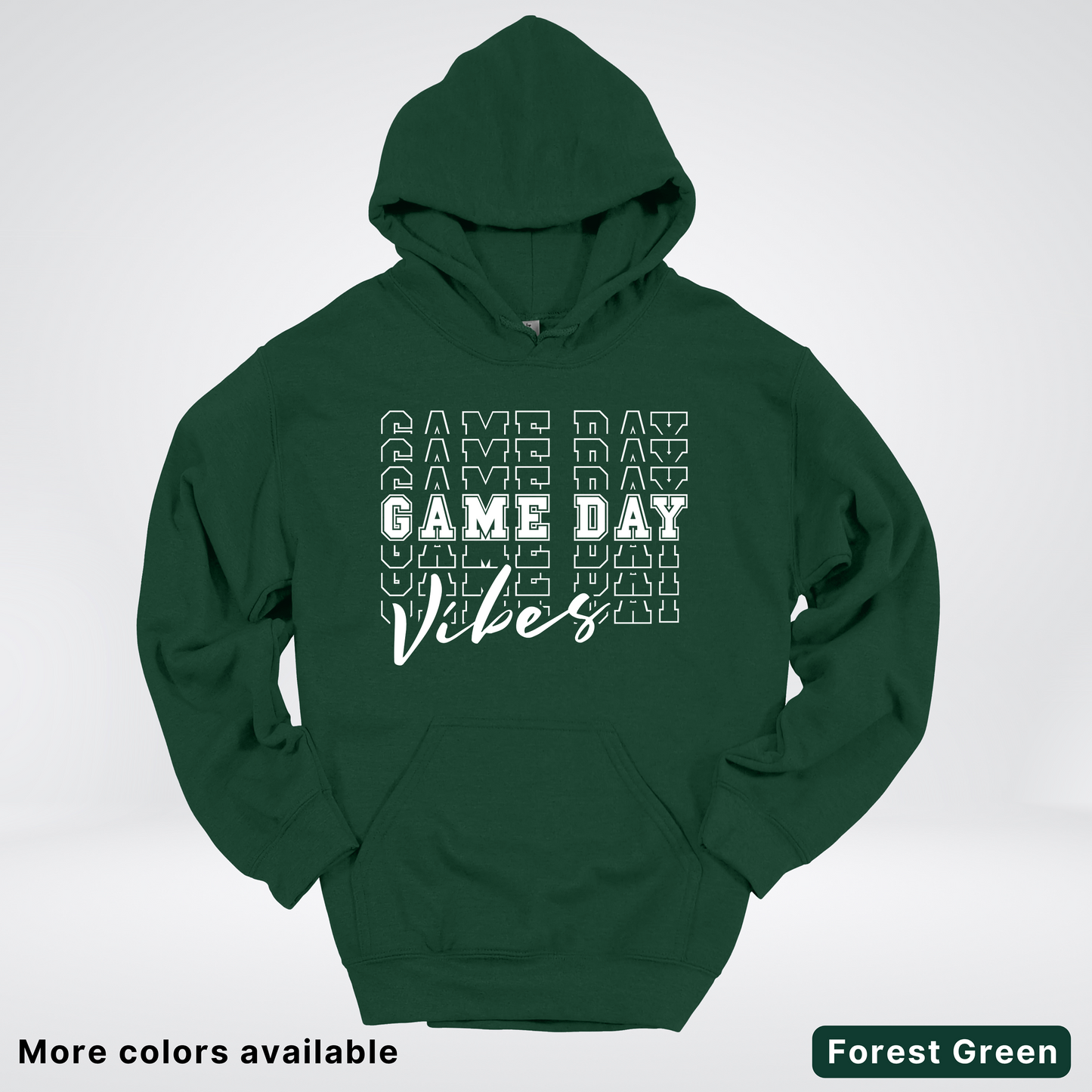 Game Day Vibes Stacked - White Design - Hoodie